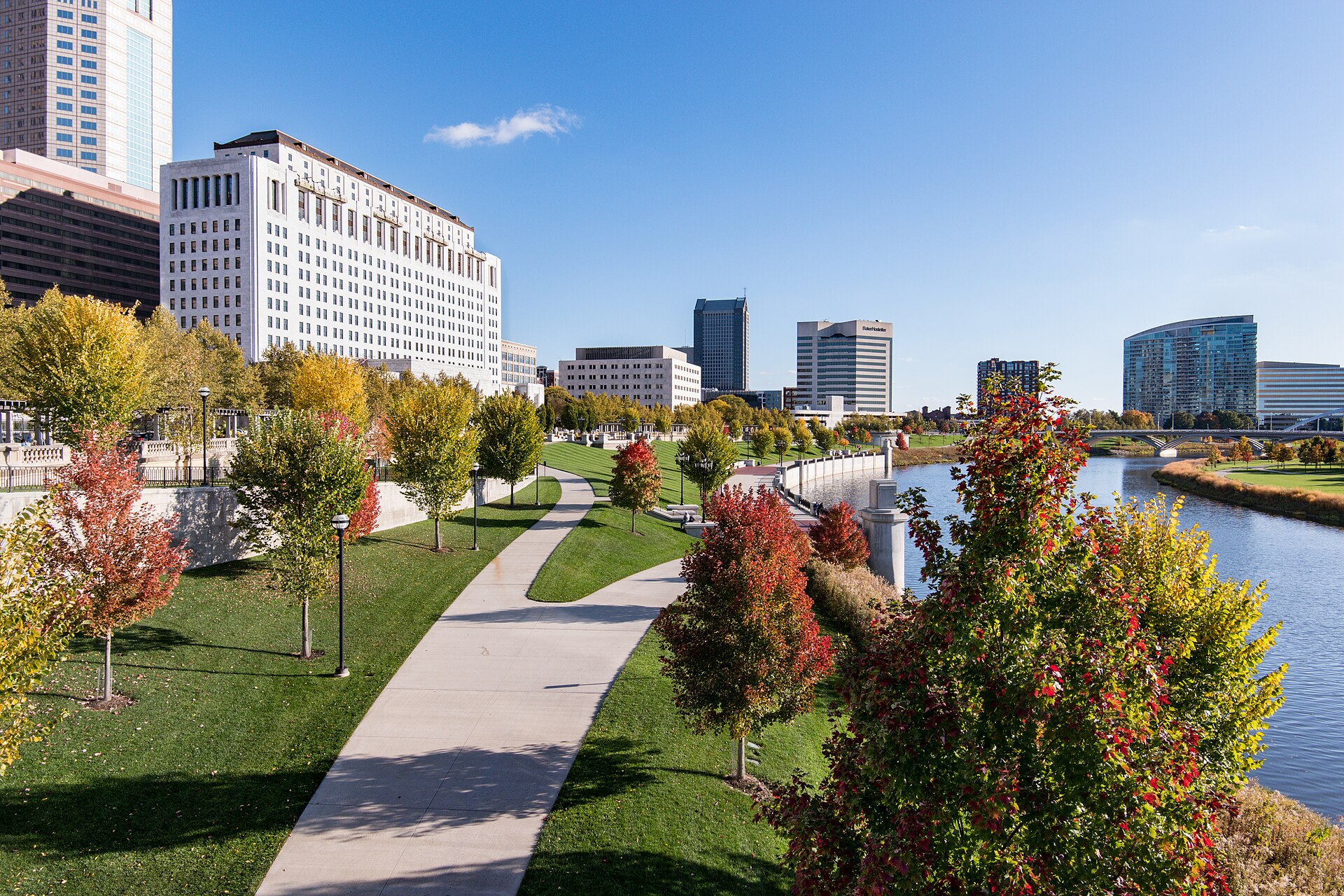 Scioto Mile and downtown Columbus, Ohio